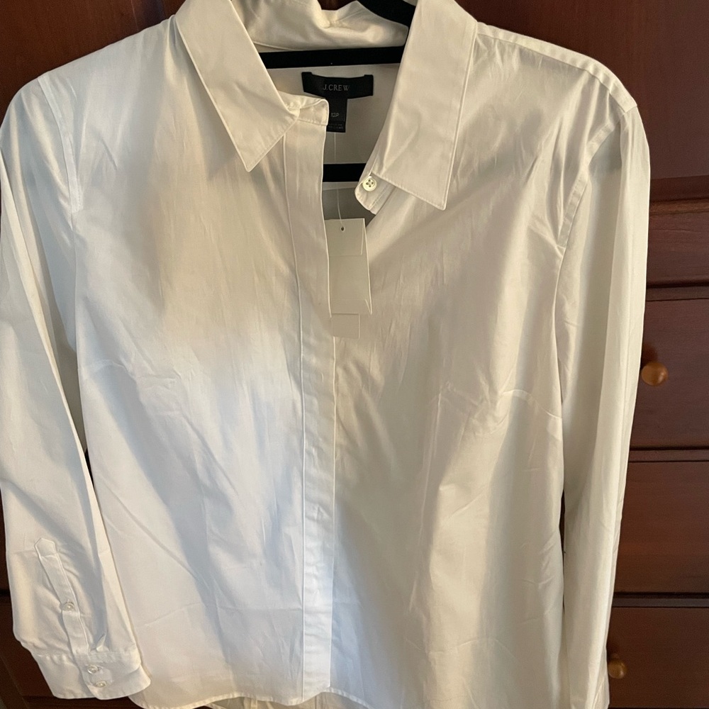 Jcrew white dress shirt nwt 12p